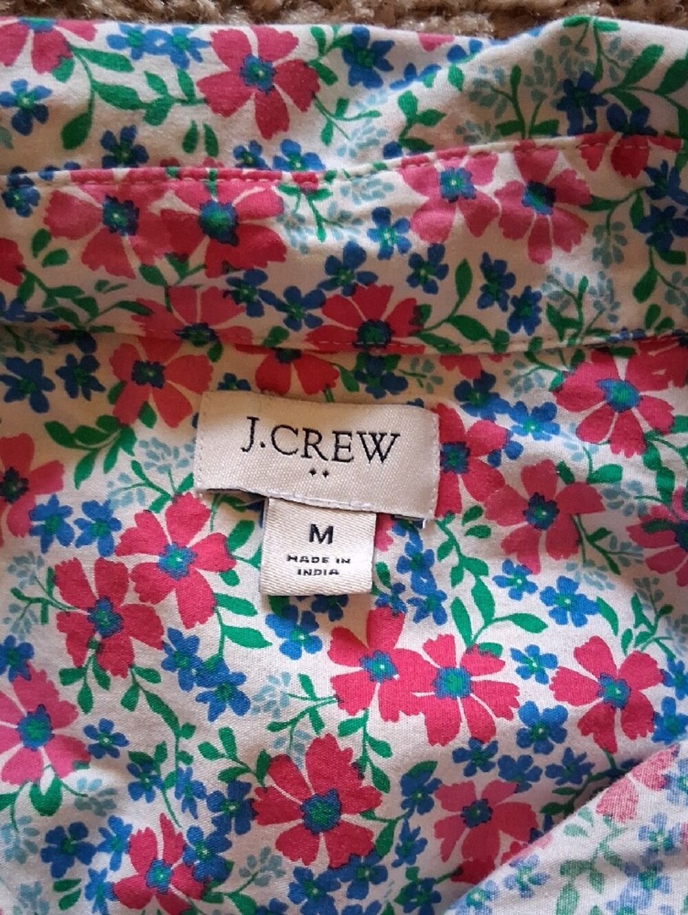 J. Crew Floral Cotton Blend Sleeveless Button-Front Button Down Shirt Top - Picture 5 of 9